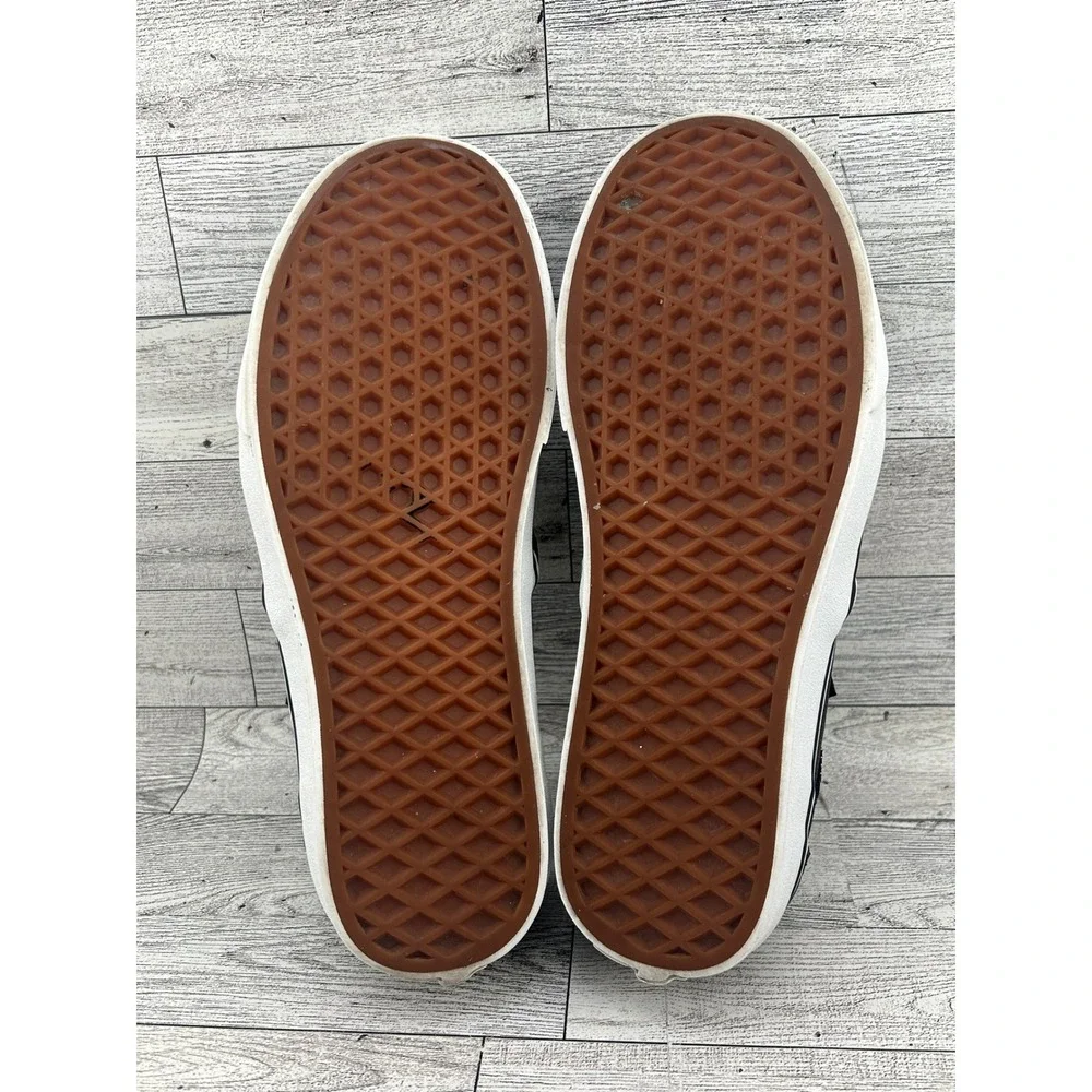 Vans‎ Slip On Perforated Leather Sneakers Black White Women US 8.5